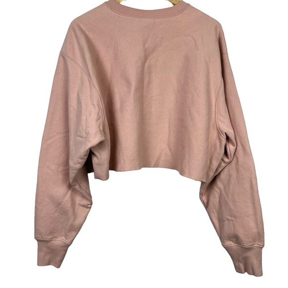 NWOT Champion Reverse Weave Cut Off Sweatshirt CROPPED CREW BLUSH PINK XL - Picture 3 of 7